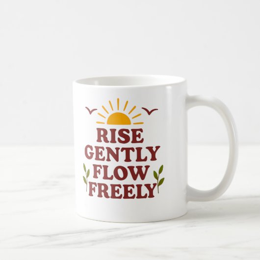 Rise Gently. Flow Freely – Positive Quote Koffiemok (Rechts)