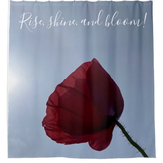 Rise, glans, bloei, rode klaproos douchegordijn (Voorkant)