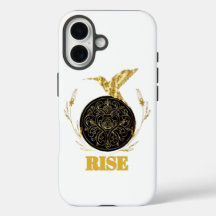 RISE Gouden Phoenix Motiverende iPhone 16 Hoes - B