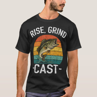 Rise Grind Cast Visser Geliefde Visfluisteraar T-shirt