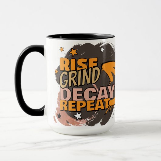 Rise Grind Decay Repeat - Grappige schedel Hallowe Mok (Links)