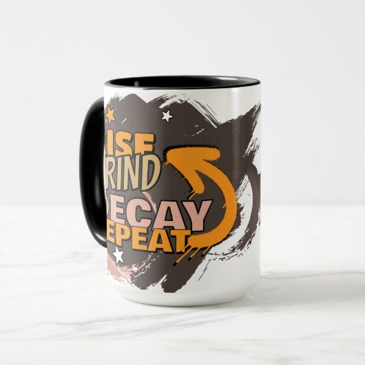 Rise Grind Decay Repeat - Grappige schedel Hallowe Mok (Voorkant links)