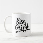 RISE & GRIND gepersonaliseerde naam Koffiemok (Links)