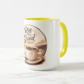 Rise & Grind Grappige Koffieliefhebber Mok (Voorkant rechts)