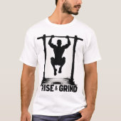 Rise & Grind | Intense Calisthenics Pull-Up Silhou T-shirt (Voorkant)