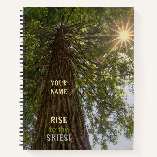 RISE Inspirerende foto van Sequoia naar de lucht Notitieboek (Voorkant)