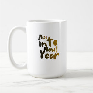 Rise into Nieuwjaar 2027 Motiverende Typografie Co Koffiemok
