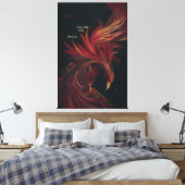 Rise Like the Phoenix Golden Line Art Canvas Afdruk (Insitu (Slaapkamer))