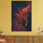 Rise Like the Phoenix Golden Line Art Canvas Afdruk (Insitu (Woonkamer))