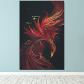 Rise Like the Phoenix Golden Line Art Canvas Afdruk (Insitu (Houten vloer))