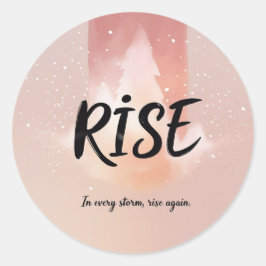 Rise Love Simple Modern Script 2 Photo Snow Globes Ronde Sticker