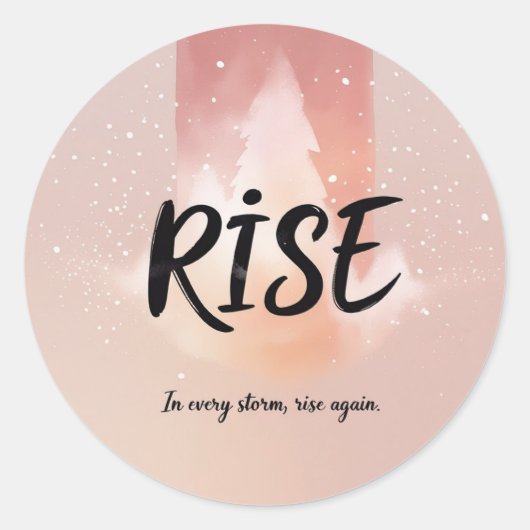 Rise Love Simple Modern Script 2 Photo Snow Globes Ronde Sticker (Voorkant)