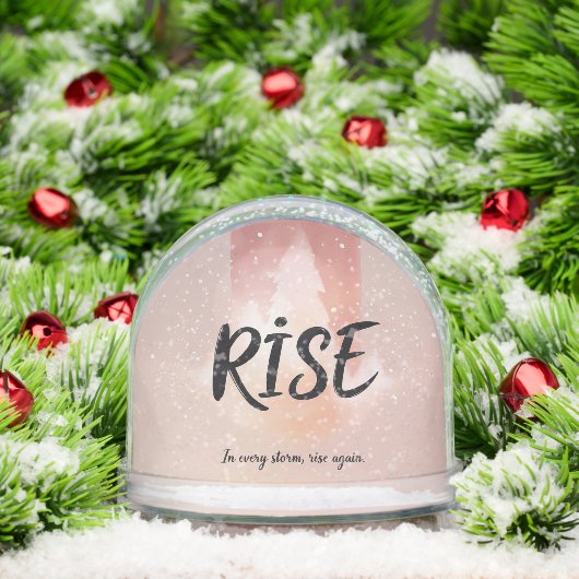 Rise Love Simple Modern Script 2 Photo Snow Globes Sneeuwbol (Kerstmis)