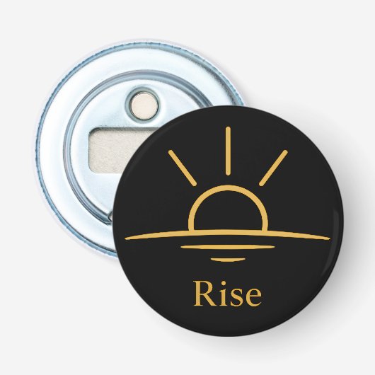 Rise — Minimalist Sunrise Button Flesopener (Voorkant)