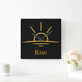 Rise — Minimalist Sunrise Vierkante Klok (Huis)