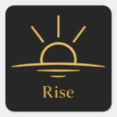 Rise — Minimalist Sunrise Vierkante Sticker (Voorkant)