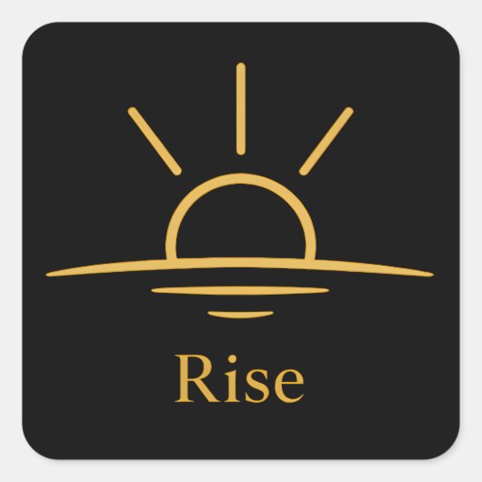 Rise — Minimalist Sunrise Vierkante Sticker (Voorkant)