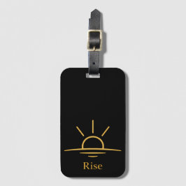 Rise — Minimalistische zonsopgang Bagagelabel