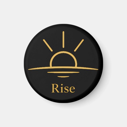 Rise — Minimalistische zonsopgang Magneet (Voorkant)