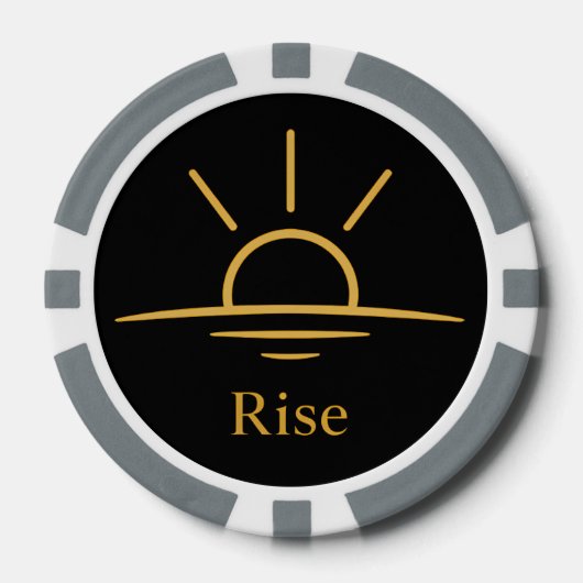 Rise — Minimalistische zonsopgang Poker Chips (Voorkant)