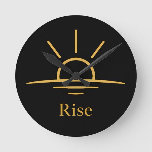 Rise — Minimalistische zonsopgang Ronde Klok (Voorkant)