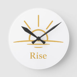 Rise — Minimalistische zonsopgang Ronde Klok