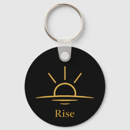 Rise — Minimalistische zonsopgang Sleutelhanger