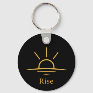 Rise — Minimalistische zonsopgang Sleutelhanger