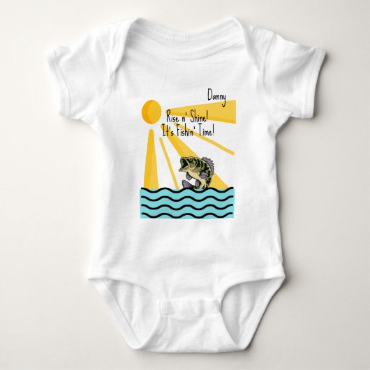 "Rise n' Shine! It's Fishn' Time!" op maat Romper (Voorkant)