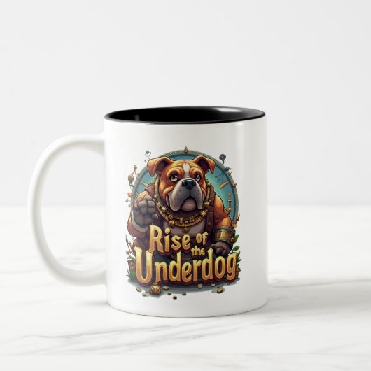 Rise of the Underdog Mug – Motivational Coffee Mug Tweekleurige Koffiemok (Links)