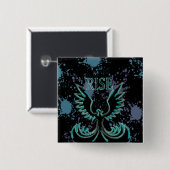 Rise Phoenix Vierkante Button 5,1 Cm (Voorkant /achterkant)