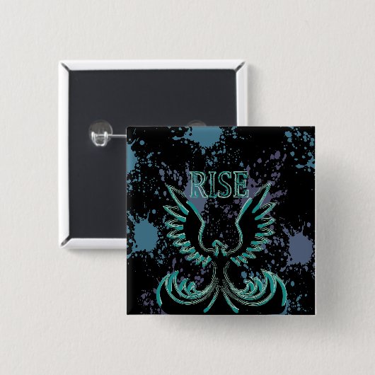 Rise Phoenix Vierkante Button 5,1 Cm (Voorkant /achterkant)