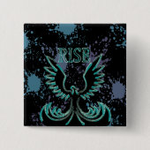 Rise Phoenix Vierkante Button 5,1 Cm (Voorkant)