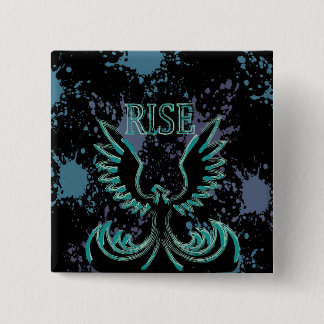 Rise Phoenix Vierkante Button 5,1 Cm