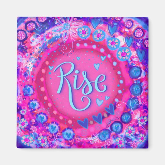 Rise Pink Leuk Inspirerende Bloemen Inspiratie Magneet (Voorkant)