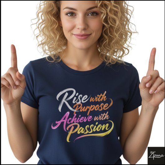 Rise Purpose Achieve Passion Neon Graphic T-shirt