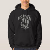 rise , repeat  never settle down settle  hoodie (Voorkant)