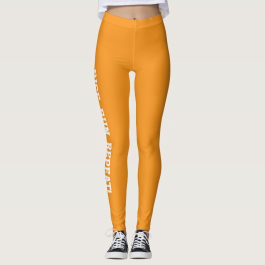 Rise Run Herhaal Quote Wit Leggings (Voorkant)