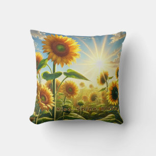 Rise Shine Bloom – Zonnebloem Inspirerend Kussen