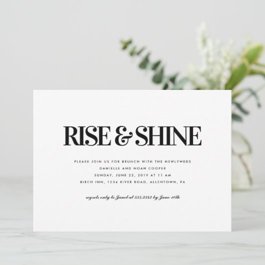 Rise & Shine Brunch Invitation Kaart (Staand voorkant)