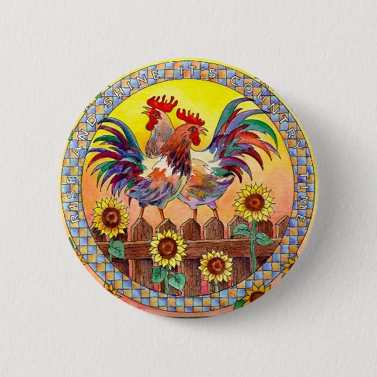 RISE & SHINE by SHARON SHARPE Ronde Button 5,7 Cm (Voorkant)