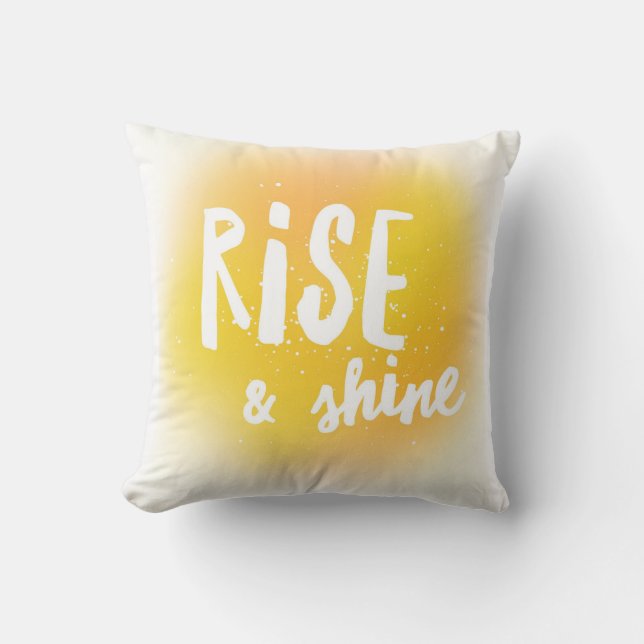 Rise & Shine Pillow, witte doopvont Kussen (Voorkant)