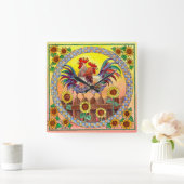 RISE & SHINE ROOSTER DOOR SHARON SHARPE VIERKANTE KLOK (Huis)