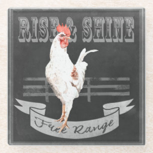 Rise & Shine Rooster Glazen Onderzetter