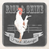 Rise & Shine Rooster Kartonnen Onderzetters (Voorkant)