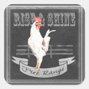 Rise & Shine Rooster Vierkante Sticker