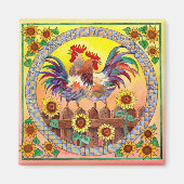 RISE & SHINE ROOSTERS VAN SHARON SHARPE MAGNEET (Voorkant)