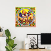 RISE & SHINE ROOSTERS VAN SHARON SHARPE POSTER (Thuiskantoor)