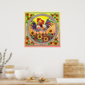 RISE & SHINE ROOSTERS VAN SHARON SHARPE POSTER (Keuken)