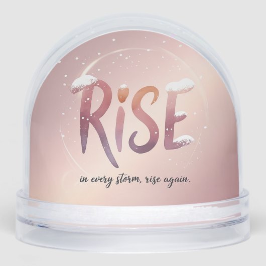 Rise Simple Modern Script 2 Photo Snow Globe – Cus Sneeuwbol (Voorkant)